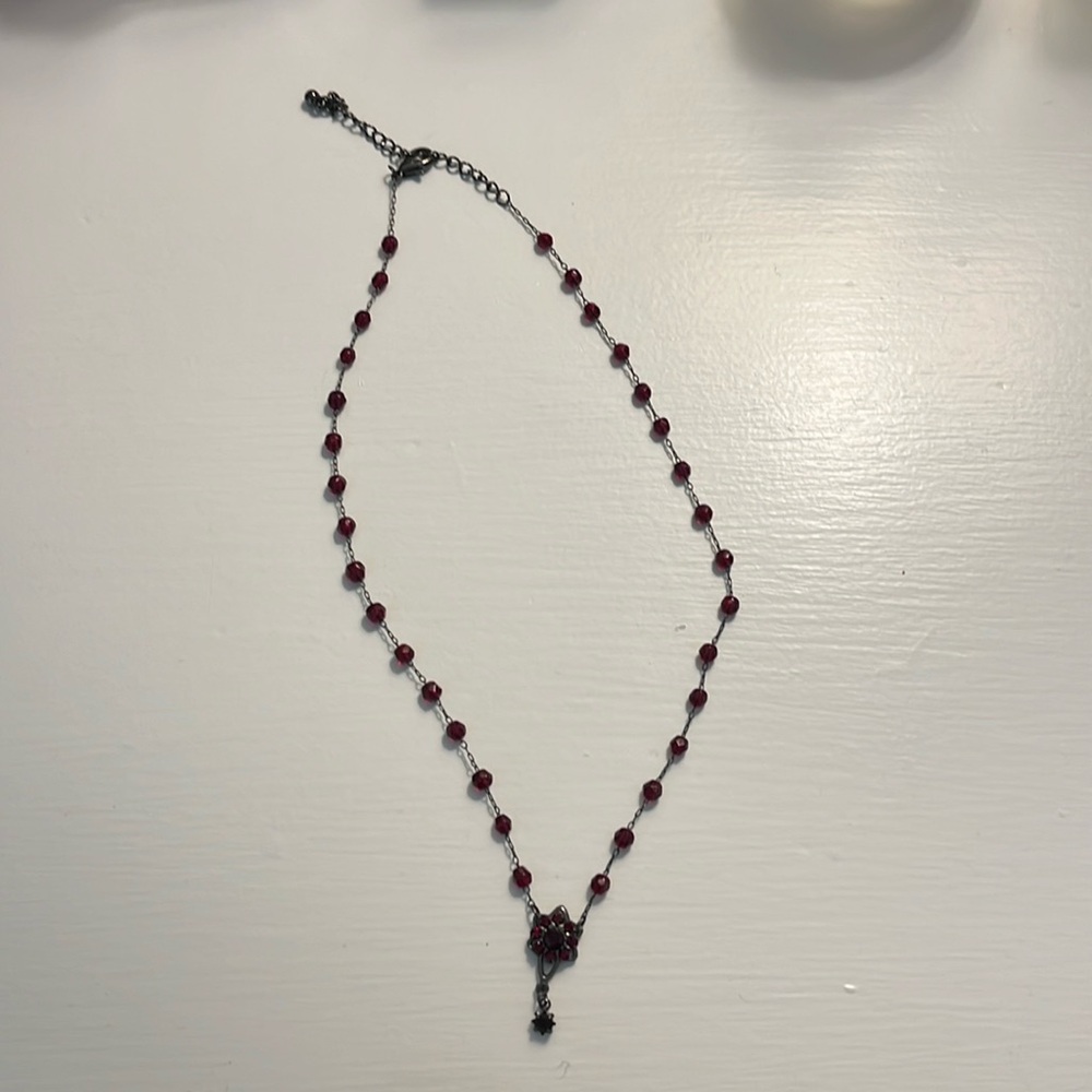 Red beaded necklace
